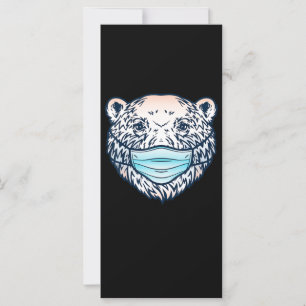 Carte Ours polaire amusant portant un masque Amoureux de