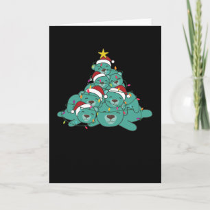 Carte Ours polaire Turquoise Arbre de Noël Animal