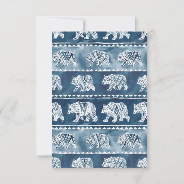 Carte OURS SPIRIT Marine Boho Tribal Motif Note (Devant)
