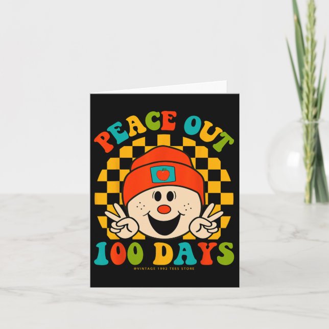Carte Out 100 Days Of School Teacher Student Eyes Happy  (Devant)