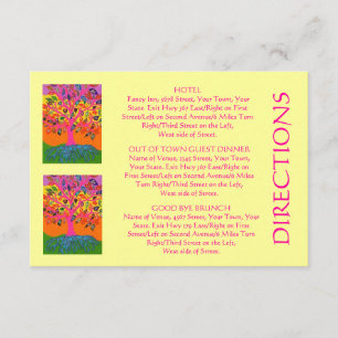 Carte 'Out Of Town Guest DIRECTIONS' (petit rec)