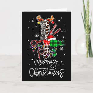 Carte Outil amusant Coiffeur Byrber Joyeux Noël Coiffure