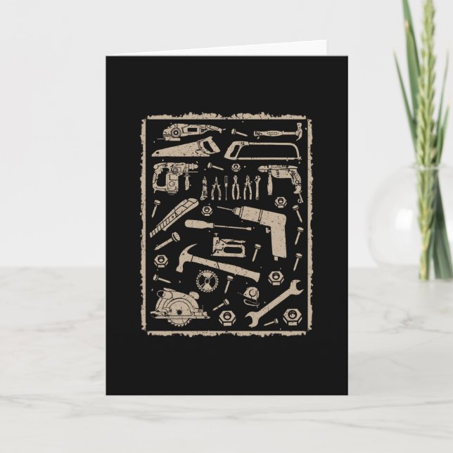 Carte Outils avec cadre vintage (Devant)