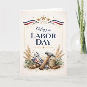 Carte Outils de travailleur patriotique Fête du Travail