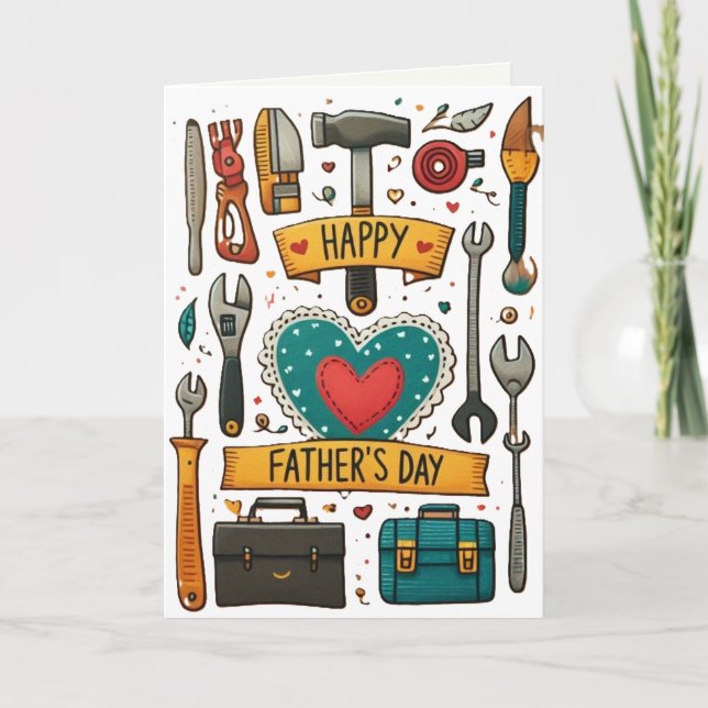 Carte Outils pour papa Fête des pères IA-art (Devant)