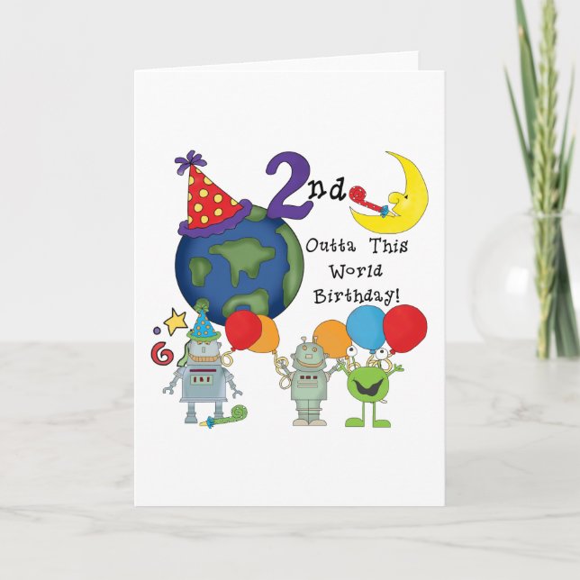 Carte Outta This World 2nd Birthday Tshirts (Devant)