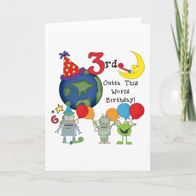 Carte Outta This World 3rd Birthday T-shirts et cadeaux (Devant)