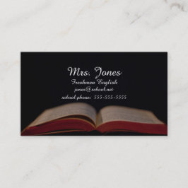 Carte ouverte de contact de professeur de livre