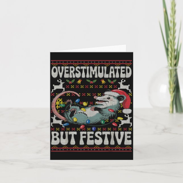 Carte Overstimulated But Festive Ossum Christmas Ugly Sw (Devant)