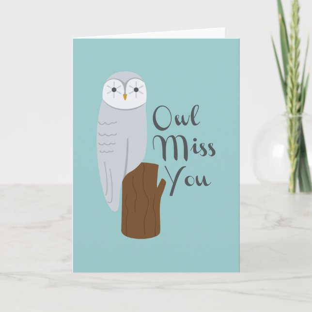 Carte Owl Miss You (Devant)