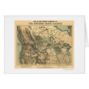 Carte Pacifique du nord 1871 de chemin de fer