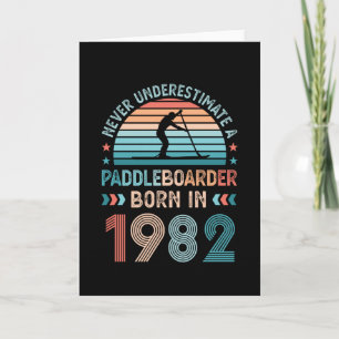 Carte Paddlebarding né 1982 40e anniversaire Cadeau Sup 