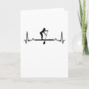 Carte Paddleboarding Sup Girls Heartbeat Gift
