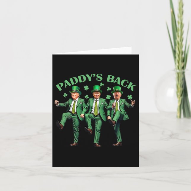 Carte Paddy's Back Jour de la Saint Patrick Danser Trump (Devant)