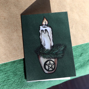 Carte Pagan Yule Chandelle wicca w
