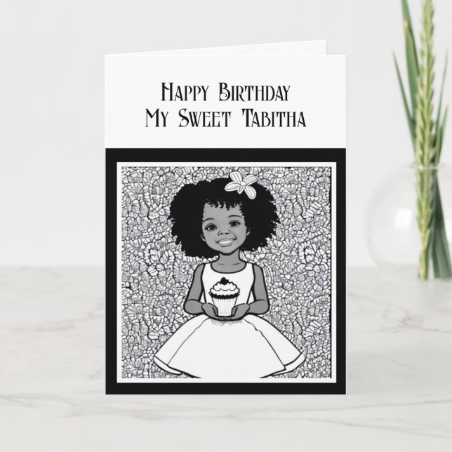 Carte Page Couleur | Anniversaire de la fille personnali (Devant)