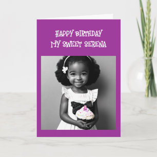 Carte Page Couleur Petite fille de couleur Anniversair