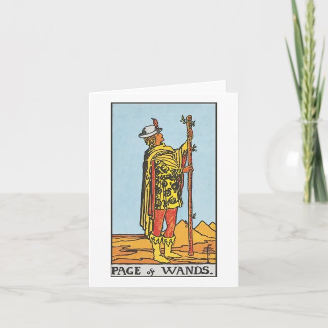 Carte Page de baguettes - Rider Waite Smith tarot (Devant)