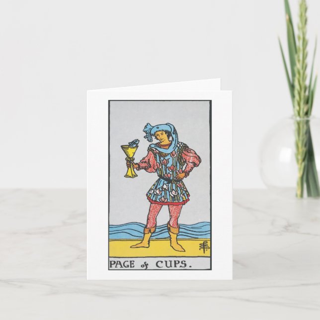 Carte Page de tasses de Rider Waite Smith tarot (Devant)