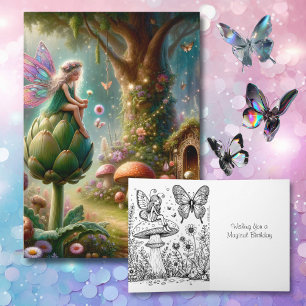 Carte Page Fairytale Anniversaire et coloriage magique