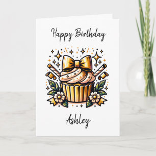 Carte Page Personnalisée Anniversaire Cupcake and Colori