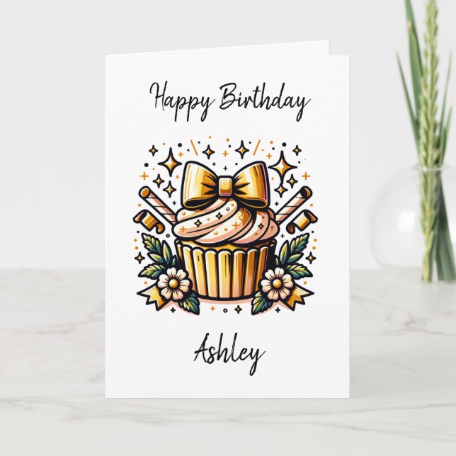 Carte Page Personnalisée Anniversaire Cupcake and Colori (Devant)