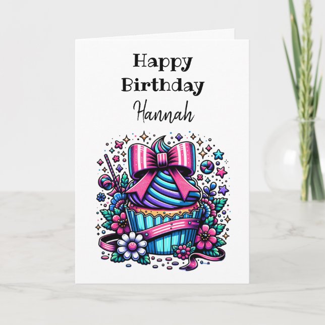 Carte Page personnalisée Cupcake and Coloring Anniversai (Devant)