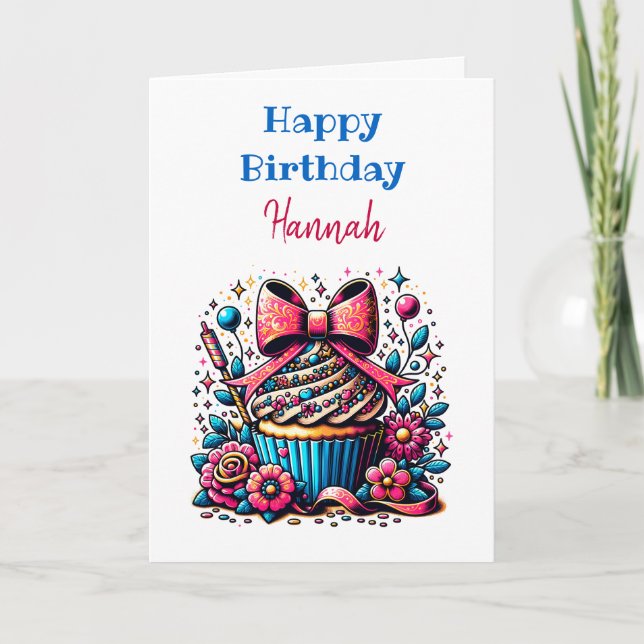Carte Page personnalisée Cupcake and Coloring Anniversai (Devant)