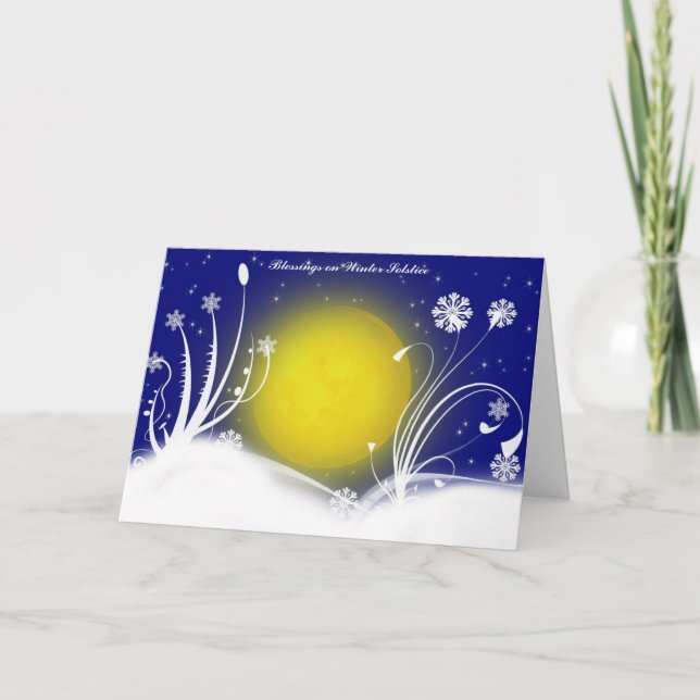 Carte païenne de bénédictions de solstice d'hiver (Devant)