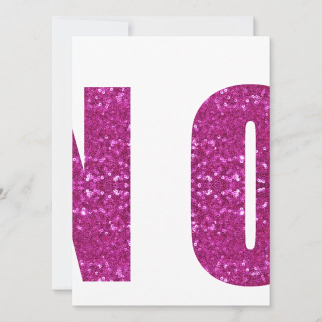 Carte paillée rose non (Devant)