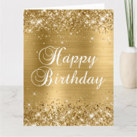 Pailleté Or Feuille Grand Joyeux Anniversaire