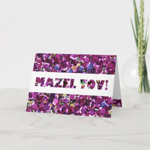 Carte Paillettes roses magenta Girly de Faux