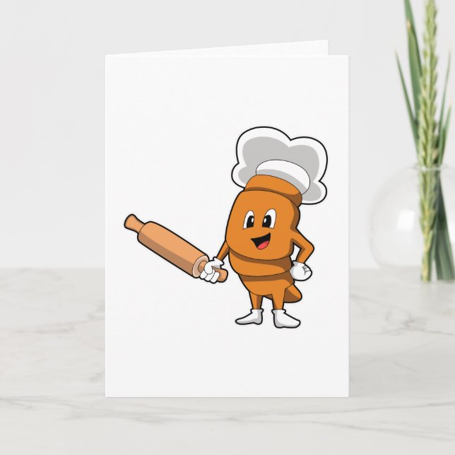 Carte Pain cuit avec un rouleau à pâtisserie (Devant)