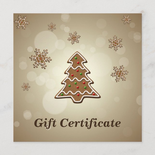 Carte Pain d'épices Arbre de Noël (Devant)