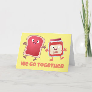 Carte Pain mignon et confiture Caricature Valentine