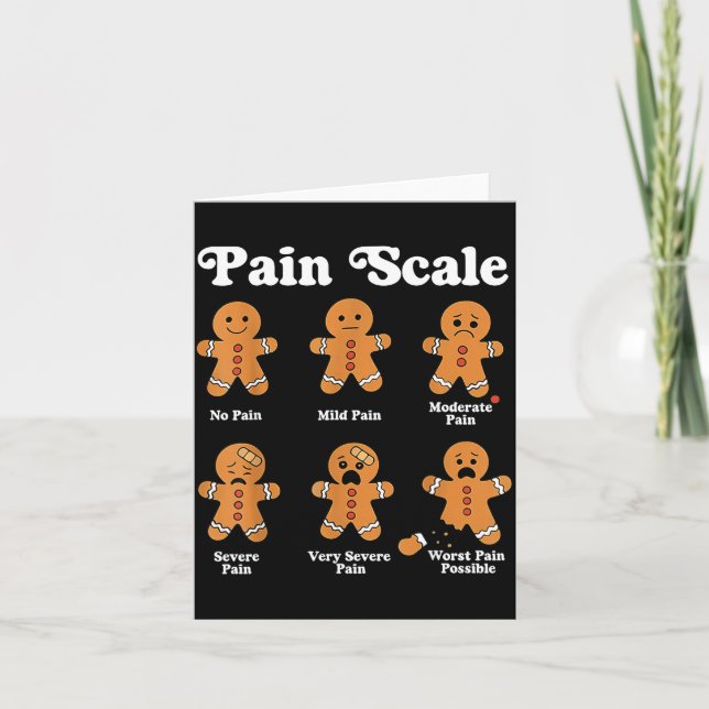 Carte Pain Scale Funny Gingerbread Christmas Nurse Pain  (Devant)