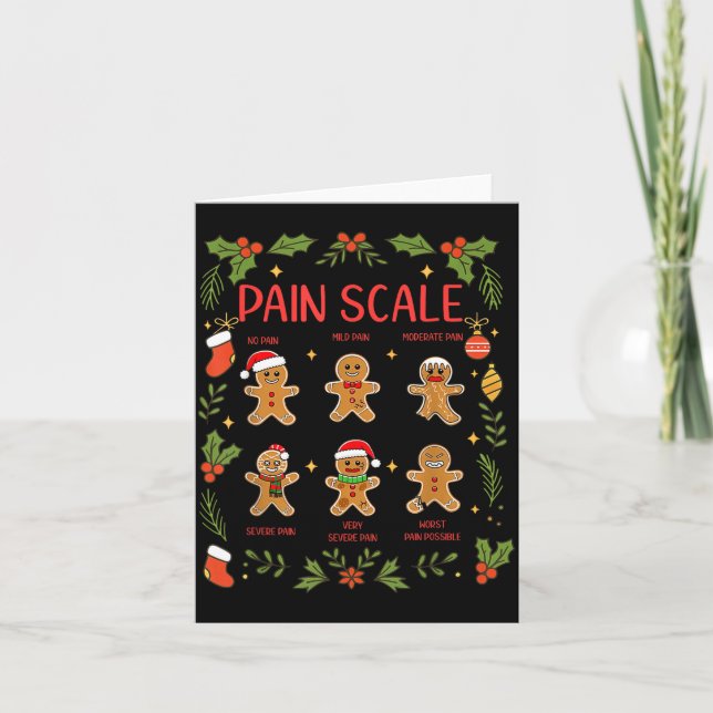Carte Pain Scale Gingerbread Essment Rn Er Nurse Christm (Devant)