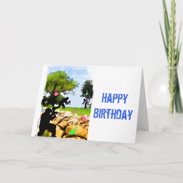 Carte Paintball au printemps (Devant)