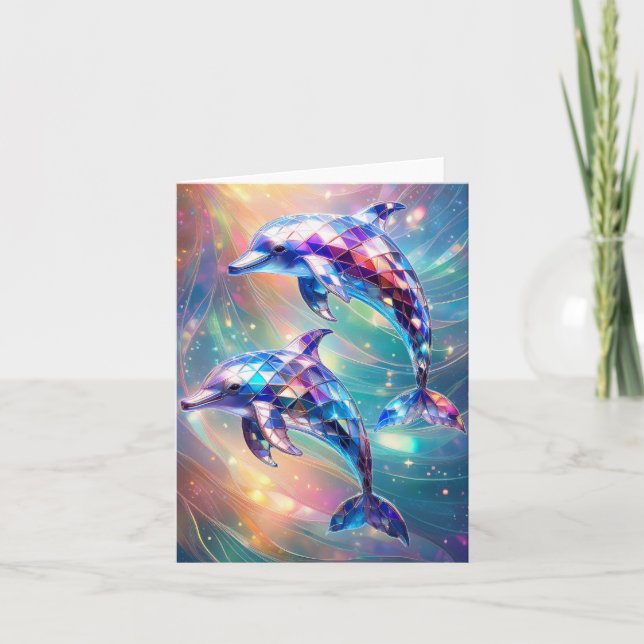 Carte Paire de dauphins de cristal (Devant)