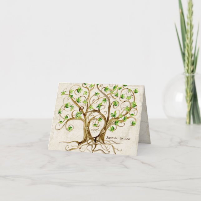Carte Paire de racines d'arbre à spirales Parchemin Tan  (Devant)