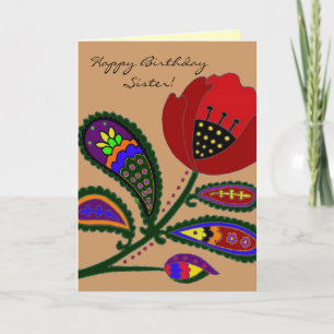 Carte Paisley Poppy Ukrainian Folk Art