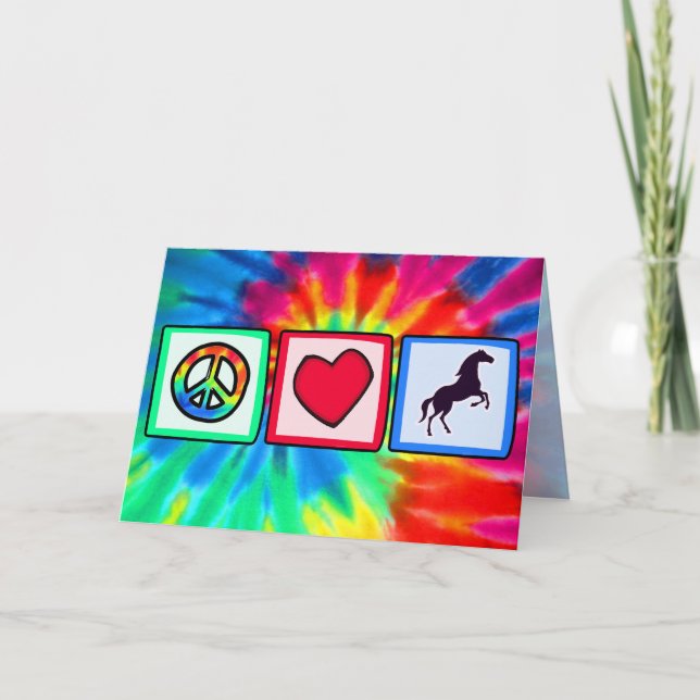 Carte Paix, Amour, Chevaux (Devant)