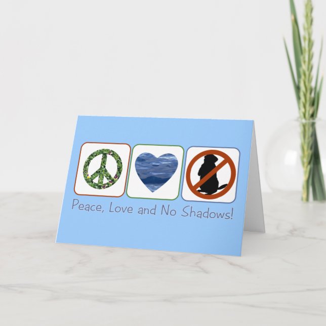 Carte Paix, amour et aucunes ombres (Devant)
