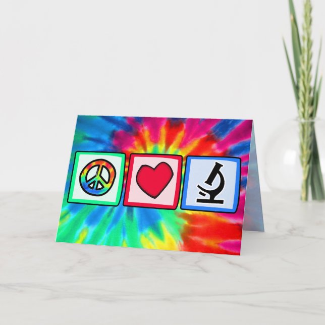 Carte Paix, Amour, Microscopes (Devant)