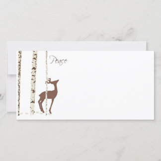 Carte Paix, cerfs et bouleau {Horizontal}