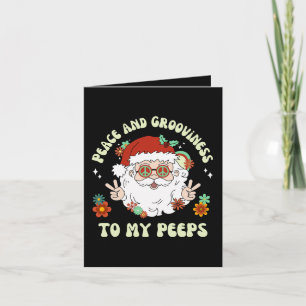 Carte Paix Grooviness Mon Peuple Hippie Père Noël Noël