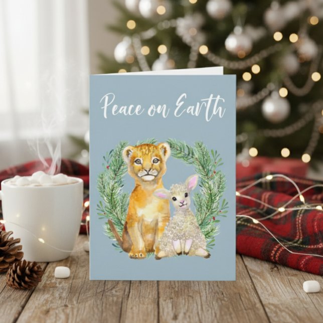 Carte Paix sur Terre Lion Lamb mou (Créateur téléchargé)