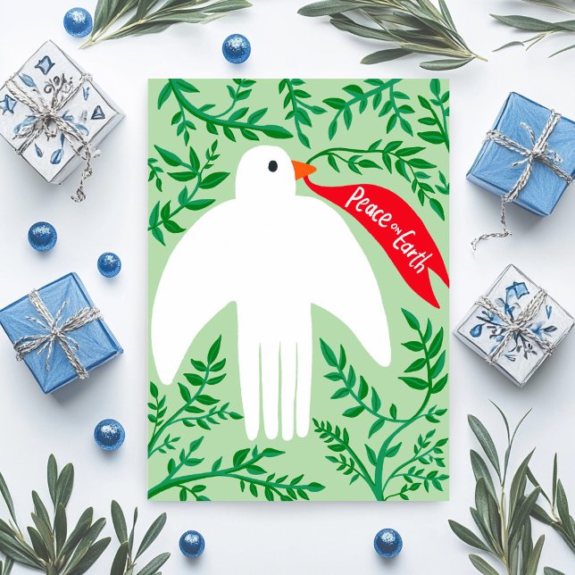 Carte Paix sur Terre Oiseau Dove Noël Noël Noël Noël Noë (Peace on Earth Bird Dove Christmas Xmas Holiday Card
)