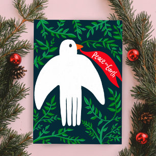 Carte Paix sur Terre Oiseau Dove Noël Noël Noël Noël Noë