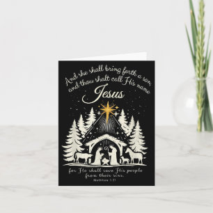 Carte Pajamas de famille des sapins de Noël chrétiens Jé